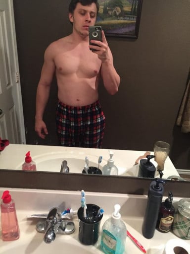 A picture of a 5'10" male showing a weight cut from 194 pounds to 175 pounds. A net loss of 19 pounds.
