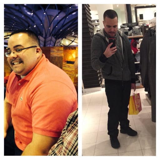 5 feet 5 Male 100 lbs Fat Loss Before and After 275 lbs to 175 lbs