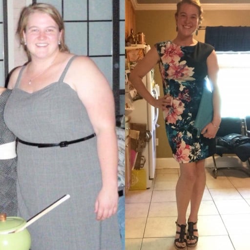 5 foot 8 Female Before and After 135 lbs Weight Loss 300 lbs to 165 lbs