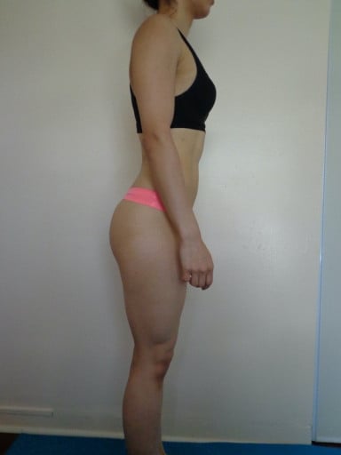 A picture of a 5'6" female showing a snapshot of 127 pounds at a height of 5'6