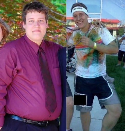A picture of a 6'0" male showing a weight loss from 298 pounds to 196 pounds. A respectable loss of 102 pounds.