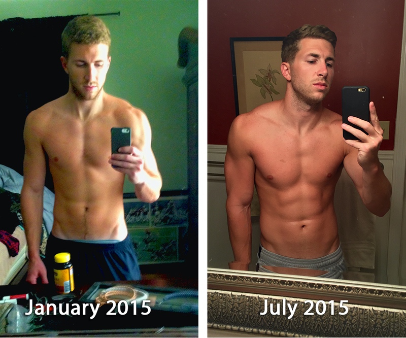 Before and After 10 lbs Weight Gain 5 foot 11 Male 157 lbs to 167 lbs