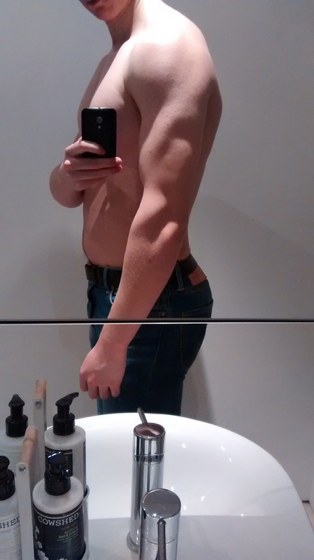 Before and After 52 lbs Weight Gain 6'3 Male 143 lbs to 195 lbs