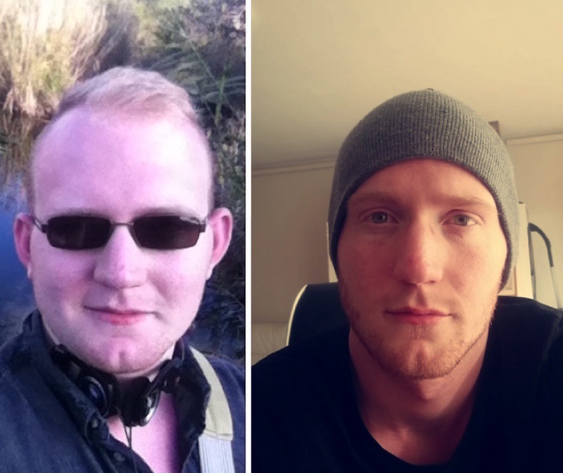Before and After 65 lbs Weight Loss 6'2 Male 243 lbs to 178 lbs