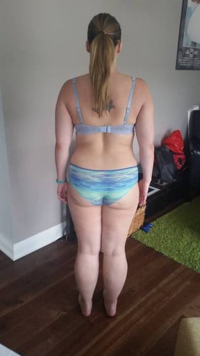 A photo of a 5'7" woman showing a snapshot of 187 pounds at a height of 5'7
