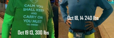 140 lbs Fat Loss 6 foot 4 Male 380 lbs to 240 lbs