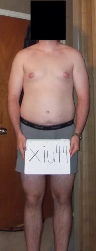 A before and after photo of a 6'3" male showing a snapshot of 212 pounds at a height of 6'3