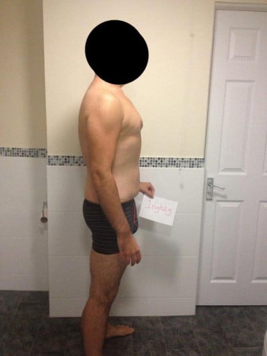 A photo of a 5'10" man showing a snapshot of 189 pounds at a height of 5'10