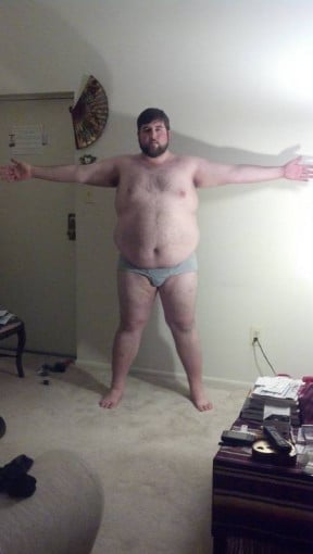 A progress pic of a 6'4" man showing a snapshot of 410 pounds at a height of 6'4