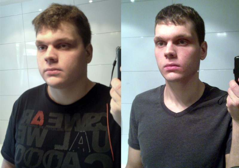 90 lbs Weight Loss Before and After 5 foot 8 Male 260 lbs to 170 lbs