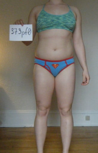 A photo of a 5'9" woman showing a snapshot of 175 pounds at a height of 5'9