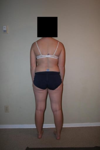 A progress pic of a 5'5" woman showing a snapshot of 149 pounds at a height of 5'5