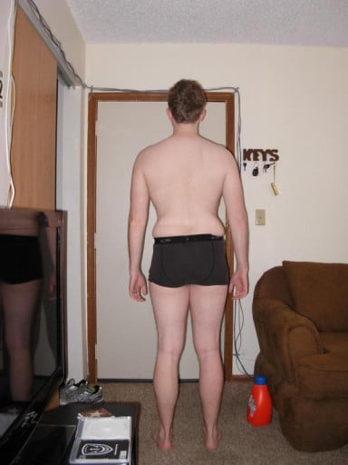 A before and after photo of a 6'2" male showing a snapshot of 202 pounds at a height of 6'2