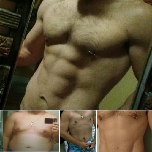 5 feet 7 Male 110 lbs Fat Loss Before and After 275 lbs to 165 lbs