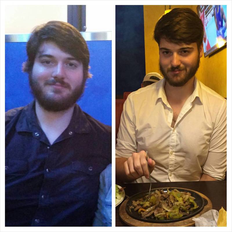Before and After 30 lbs Fat Loss 6 foot 8 Male 273 lbs to 243 lbs