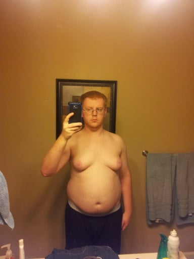 Male in Twenties Sees 37 Pound Weight Loss in Progress Photo