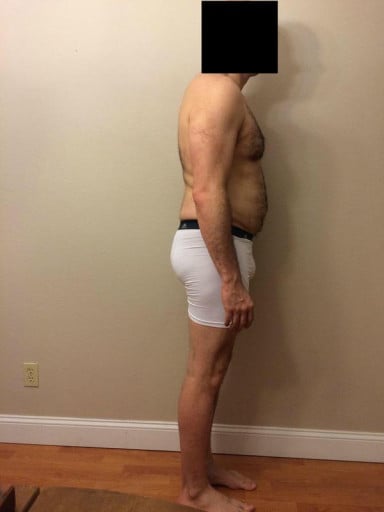 A picture of a 6'2" male showing a snapshot of 227 pounds at a height of 6'2