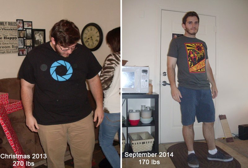 5 foot 8 Male 100 lbs Weight Loss Before and After 270 lbs to 170 lbs