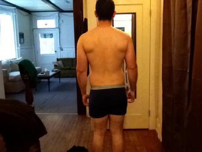 A progress pic of a 5'7" man showing a snapshot of 178 pounds at a height of 5'7