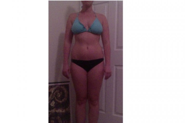A progress pic of a 5'6" woman showing a snapshot of 140 pounds at a height of 5'6