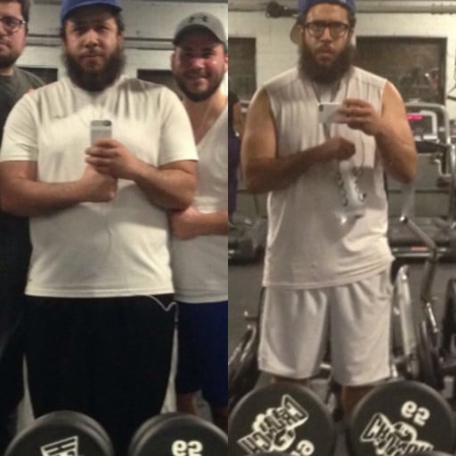 A picture of a 5'10" male showing a weight loss from 510 pounds to 484 pounds. A respectable loss of 26 pounds.
