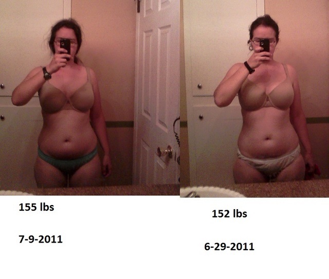 Before and After 40 lbs Weight Loss 5'5 Female 155 lbs to 115 lbs