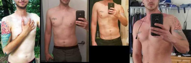 6 foot 1 Male Before and After 35 lbs Weight Gain 135 lbs to 170 lbs