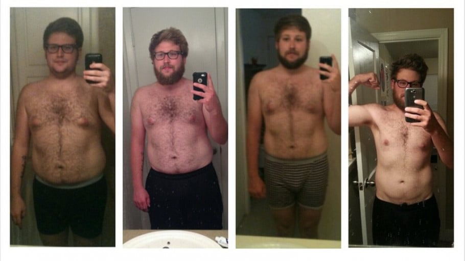 A photo of a 5'11" man showing a weight cut from 225 pounds to 178 pounds. A net loss of 47 pounds.