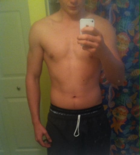 A progress pic of a 5'10" man showing a muscle gain from 150 pounds to 175 pounds. A total gain of 25 pounds.