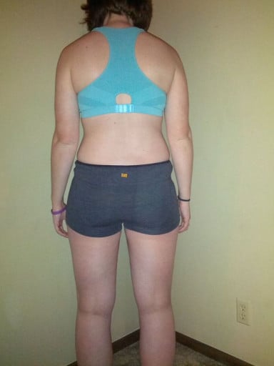 A photo of a 5'6" woman showing a snapshot of 160 pounds at a height of 5'6