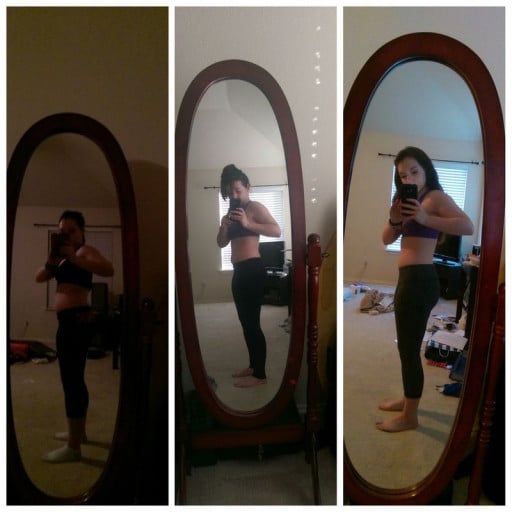 Progress Pics of 7 lbs Fat Loss 4 foot 11 Female 123 lbs to 116 lbs