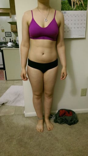 A picture of a 5'5" female showing a snapshot of 149 pounds at a height of 5'5