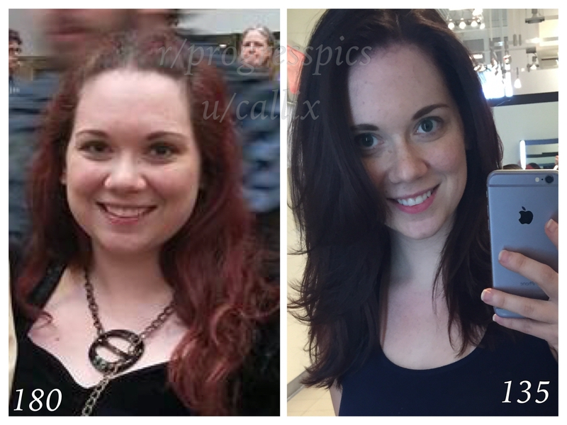 45 lbs Weight Loss 5 feet 1 Female 180 lbs to 135 lbs