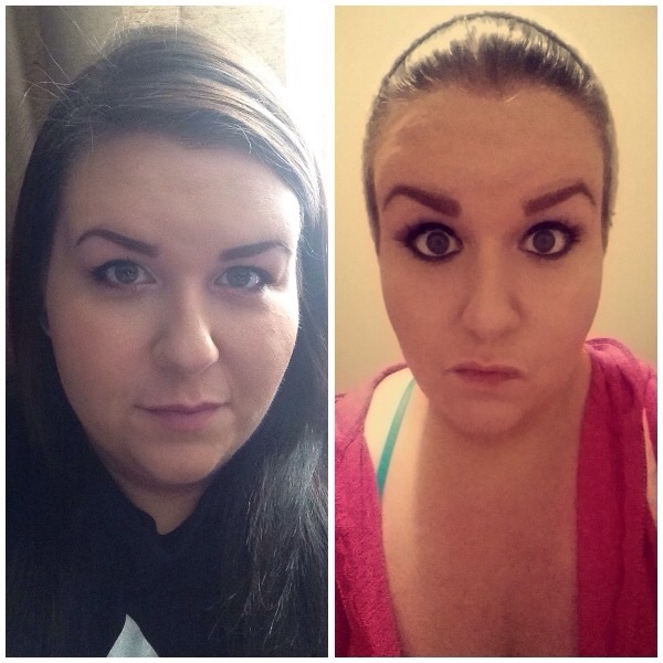 Before and After 51 lbs Weight Loss 5'7 Female 378 lbs to 327 lbs