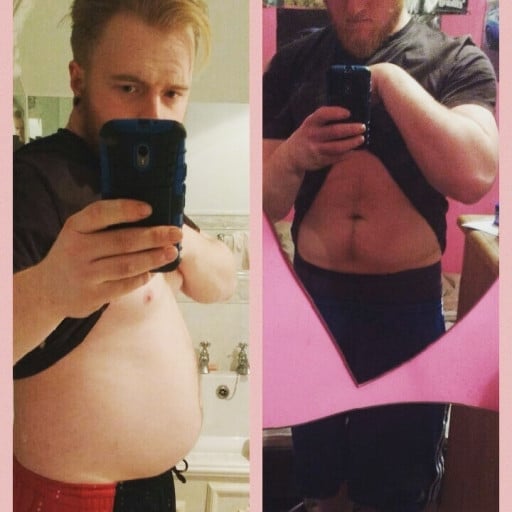 A picture of a 6'2" male showing a weight loss from 240 pounds to 211 pounds. A respectable loss of 29 pounds.