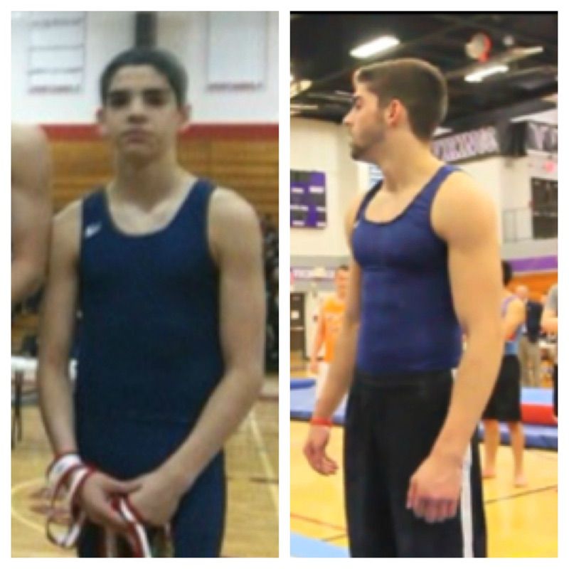 Before and After 30 lbs Muscle Gain 5 feet 9 Male 115 lbs to 145 lbs