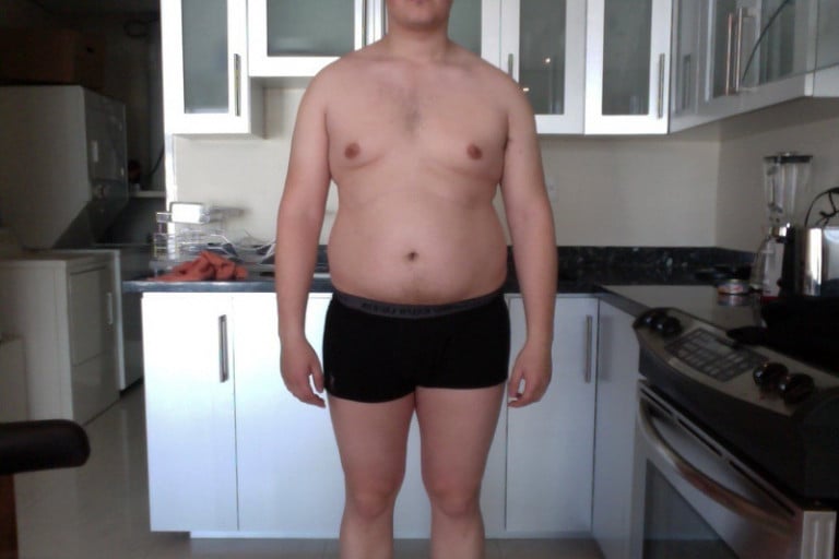 A photo of a 5'11" man showing a snapshot of 220 pounds at a height of 5'11