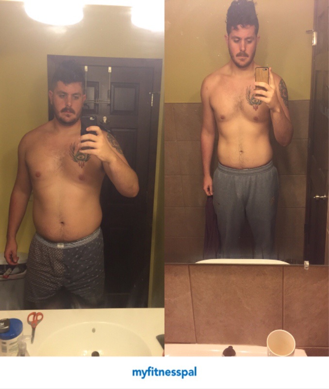 Before and After 48 lbs Fat Loss 6'6 Male 308 lbs to 260 lbs