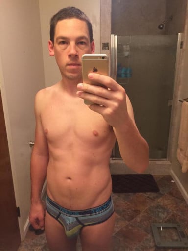 A picture of a 5'11" male showing a weight cut from 193 pounds to 173 pounds. A respectable loss of 20 pounds.