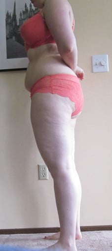 A picture of a 5'7" female showing a snapshot of 205 pounds at a height of 5'7