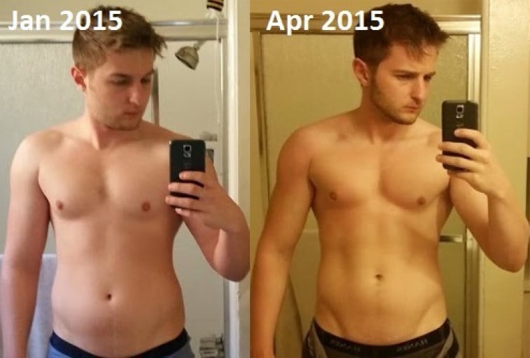 A picture of a 5'10" male showing a weight loss from 186 pounds to 176 pounds. A respectable loss of 10 pounds.