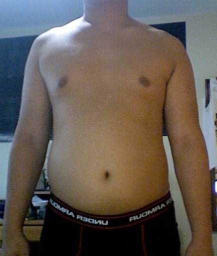 A photo of a 5'7" man showing a snapshot of 184 pounds at a height of 5'7