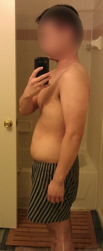 A picture of a 5'5" male showing a snapshot of 160 pounds at a height of 5'5
