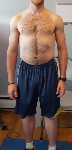 A photo of a 5'10" man showing a snapshot of 170 pounds at a height of 5'10