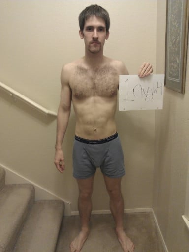A picture of a 5'11" male showing a snapshot of 150 pounds at a height of 5'11