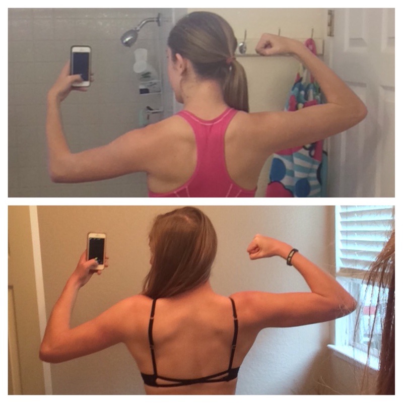6 lbs Muscle Gain Before and After 6'1 Female 145 lbs to 151 lbs