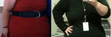 4 foot 11 Female Before and After 50 lbs Weight Loss 285 lbs to 235 lbs
