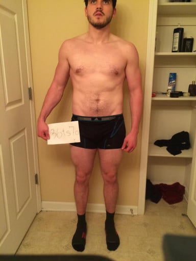A progress pic of a 5'11" man showing a snapshot of 183 pounds at a height of 5'11