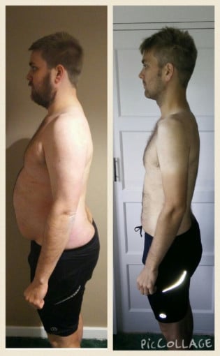 6 foot Male 60 lbs Fat Loss Before and After 241 lbs to 181 lbs