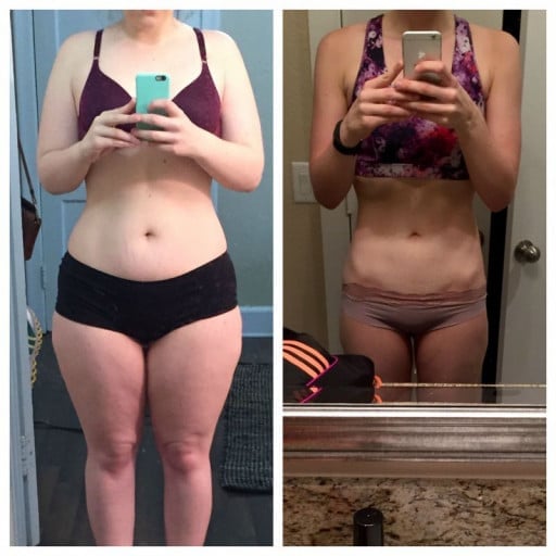 103 lbs Fat Loss Before and After 5 foot 9 Female 250 lbs to 147 lbs